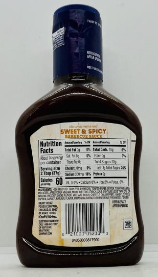 Kraft Sweet & Spicy Barbecue Sauce 510g.