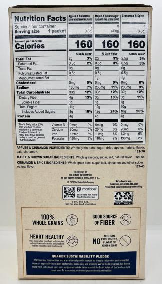 Quaker Instant Oatmeal Flavor Variety 774g.