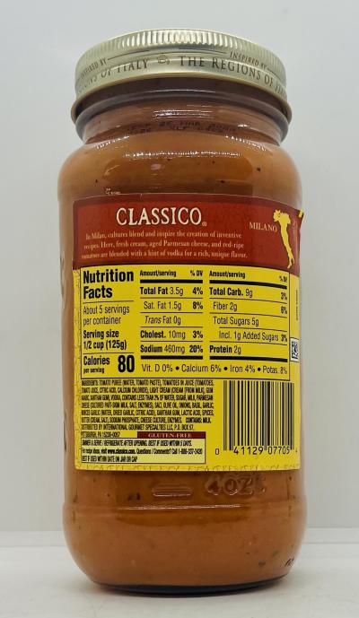 Classico Vodka Sauce 680g.