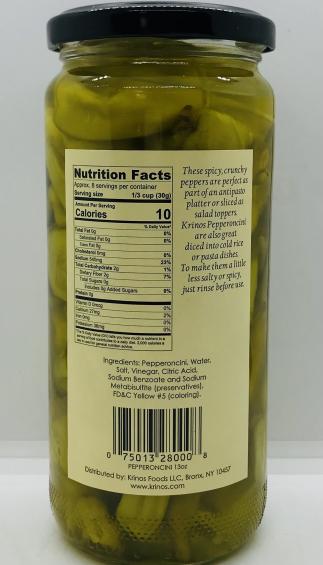 Krinos Pepperoncini in Vinegar Brine 370g.