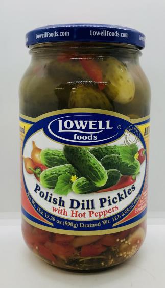 Lowell Polish Pickles Hot Peppers 890g.