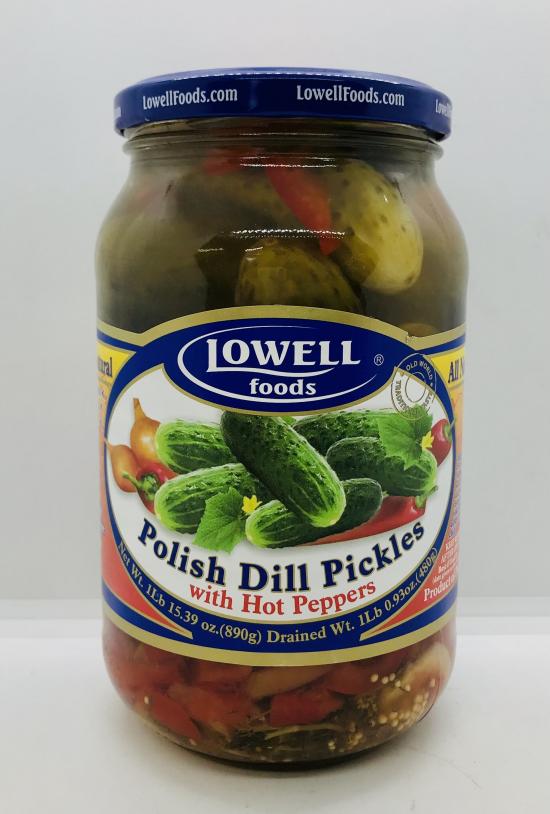 Lowell Polish Pickles Hot Peppers 890g.