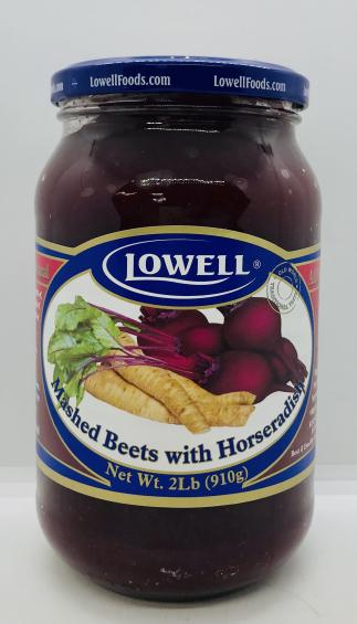 Lowell Mashed Beets w. Horseradish 910g.