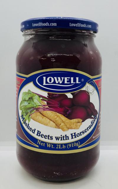 Lowell Mashed Beets w. Horseradish 910g.