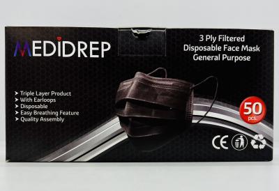 Medidrep Black Face Mask 50pcs.