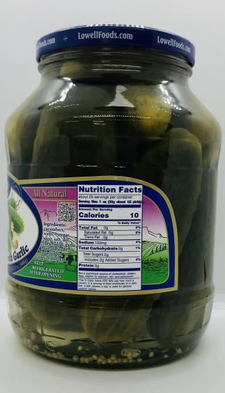 Lowell Polish Pickles w. Garlic 1650g.