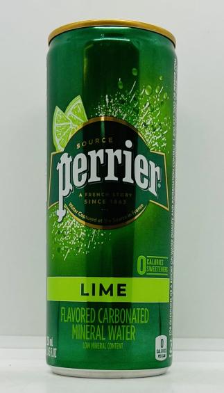 Perrier Lime Carbonated Mineral Water 250mL.