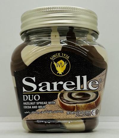 Sarelle Duo Hazelnut Spread w. Cocoa and Milk 350g.