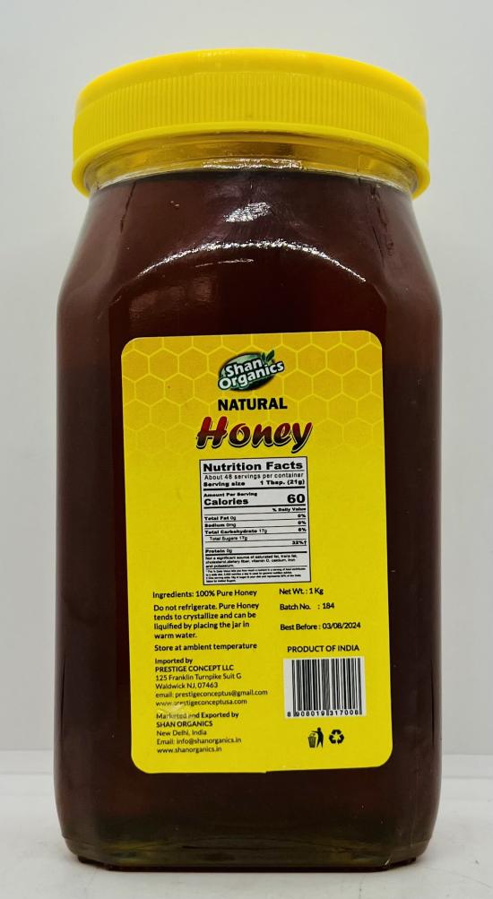 Shan Organics Natural Honey 1kg.