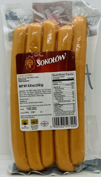 Sokolow Hot Dogs Classic 250g.