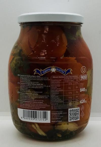 Teshini Retsepti Spicy Tomatoes 840g.