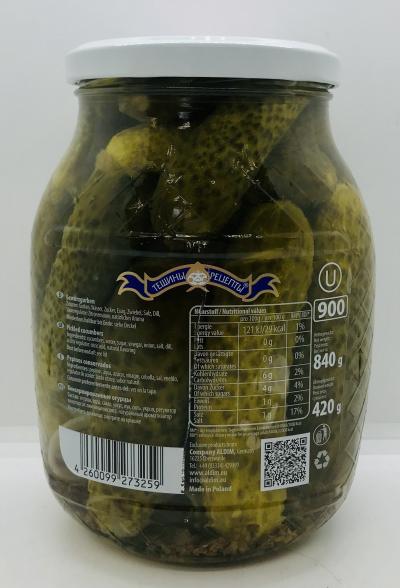 Teshini Retsepti Pickled Cucumbers Premium 840g.