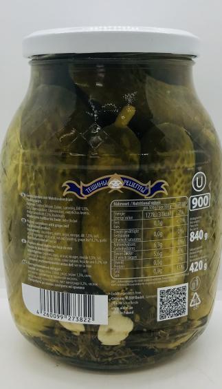 Teshini Retsepti Pickled Cucumbers w. Grape Leaf 840g.