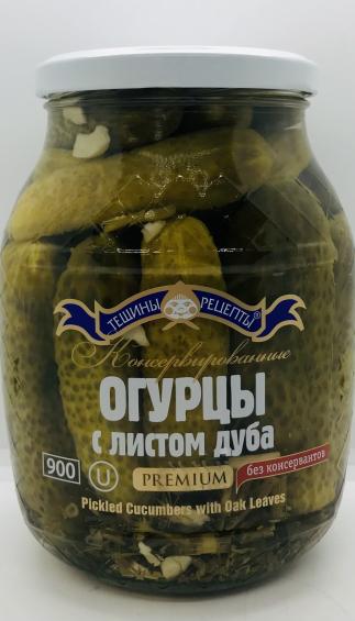 Teshini Retsepti Pickled Cucumbers w. Oak Leaves 840g.