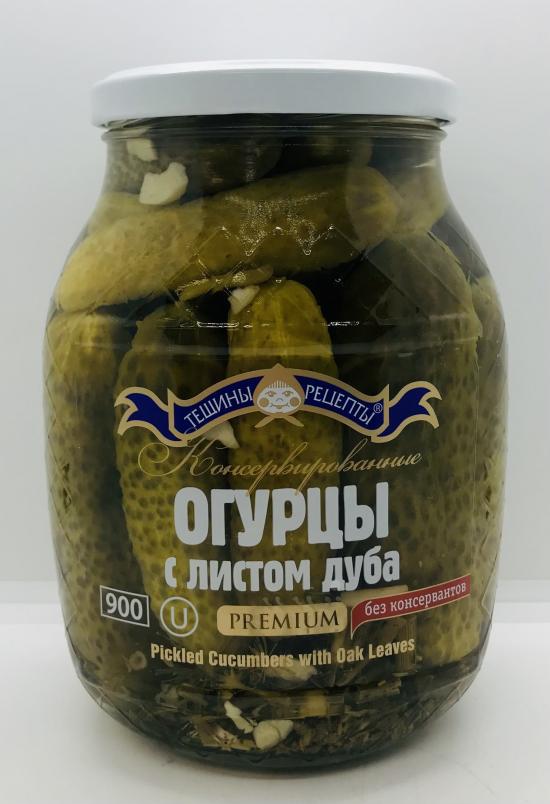 Teshini Retsepti Pickled Cucumbers w. Oak Leaves 840g.