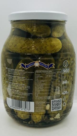 Teshini Retsepti Pickled Cucumbers w. Oak Leaves 840g.