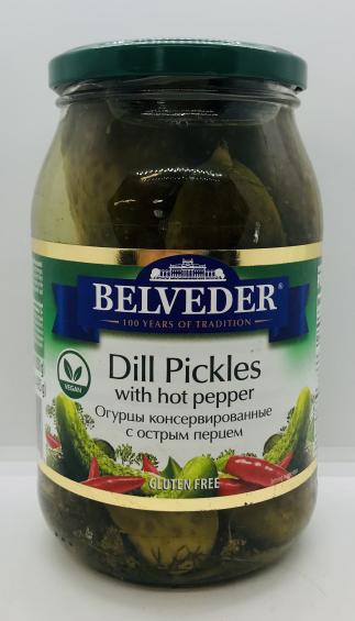 Belveder Dill Pickles w. Hot Pepper 850g.