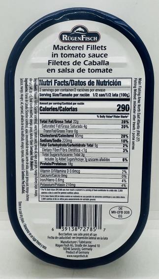 RugenFisch Mackerel Fillets 200g.