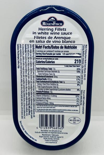 RugenFisch Herring Fillets Wine 200g.