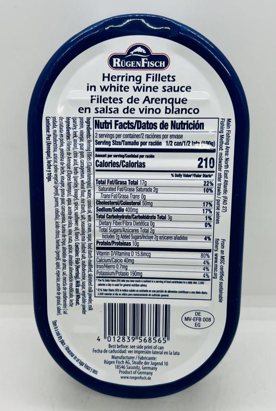 RugenFisch Herring Fillets Wine 200g.