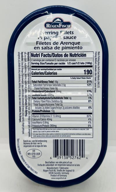 RugenFisch Herring Fillets Pepper 200g.