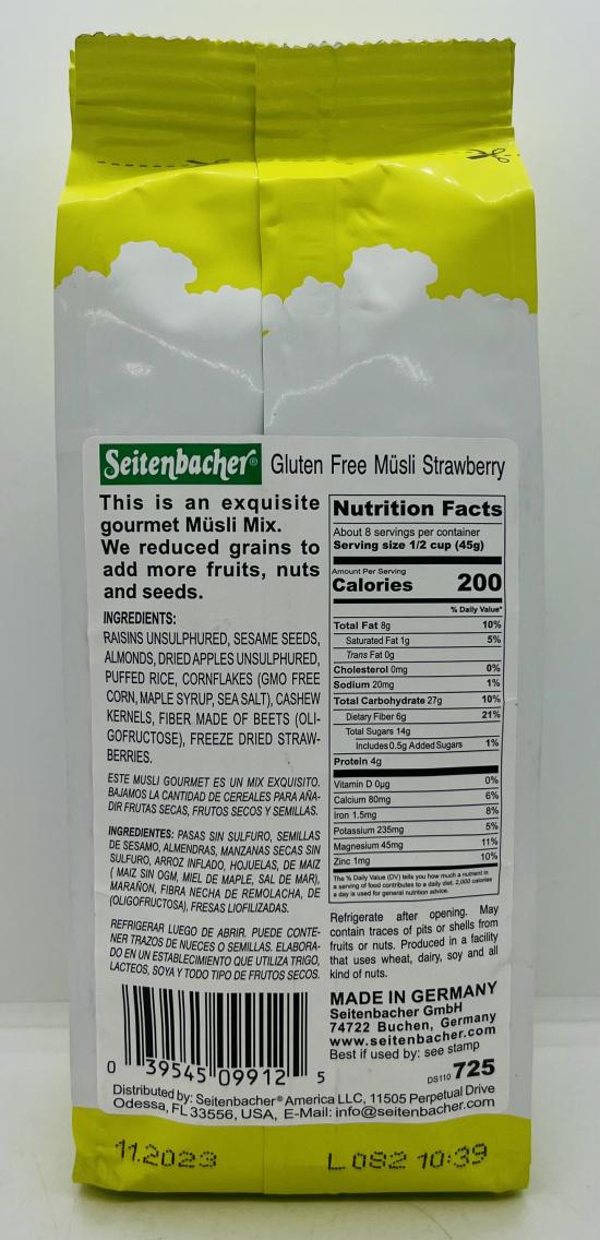 Seitenbacher Musli Strawberry 375g.