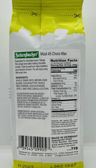 Seitenbacher Muesli Choco Max 454g.