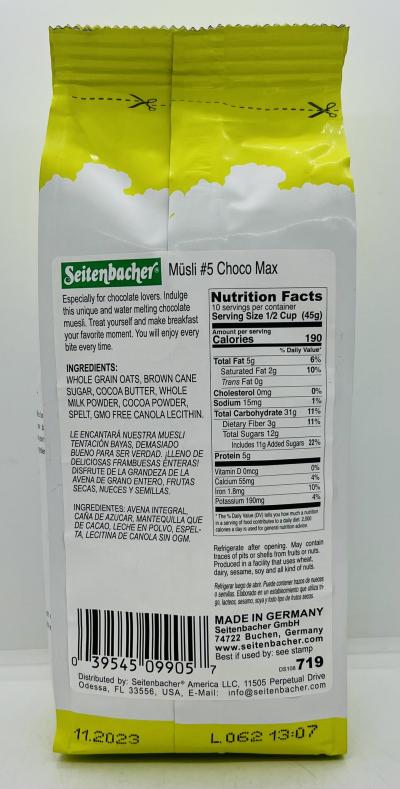 Seitenbacher Muesli Choco Max 454g.