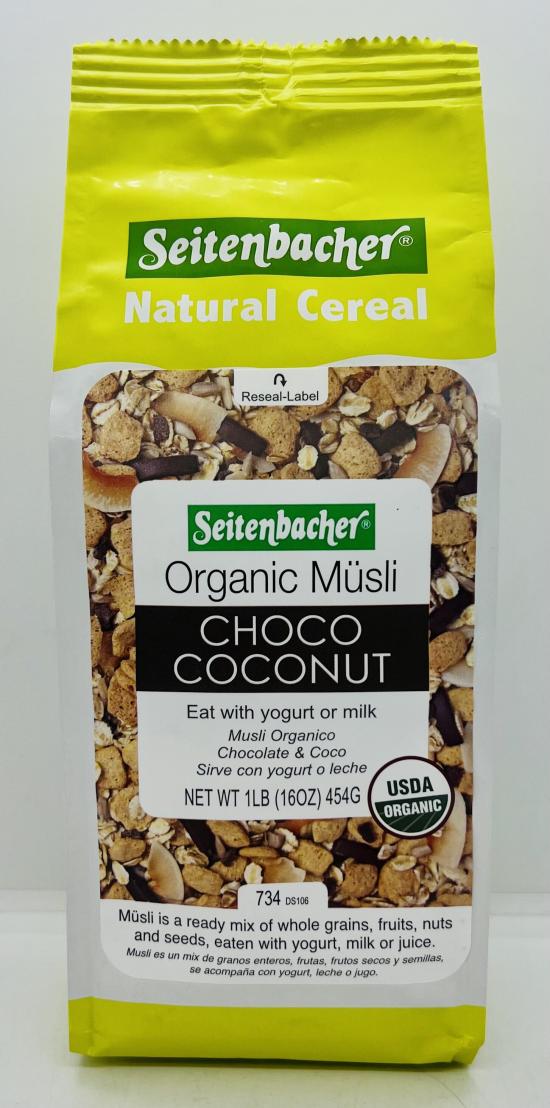 Seitenbacher Organic Musli Choco Coconut 454g.