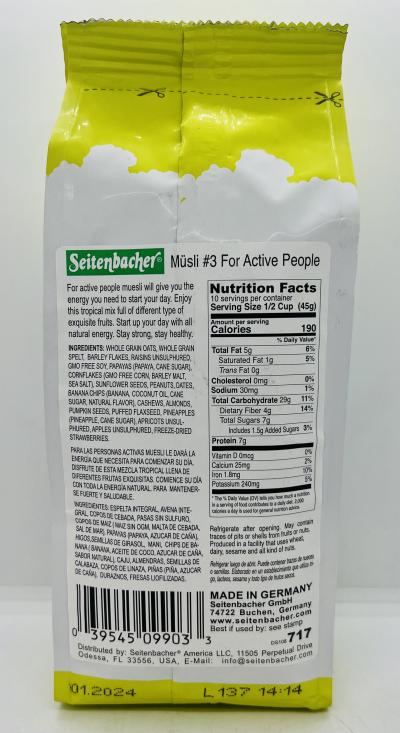 Seitenbacher Muesli For Active People 454g.