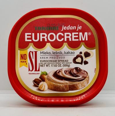 Eurocream Spread w. Hazelnut 500g.