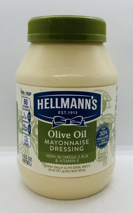 Hellmann's Olive Oil Mayonnaise 887mL.