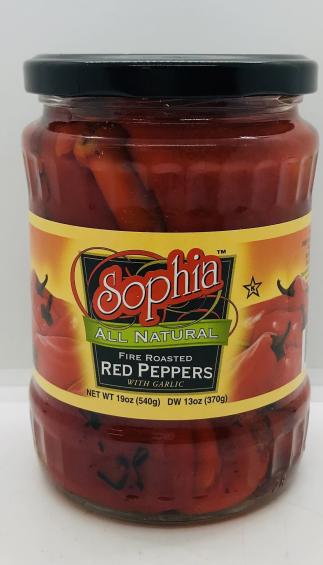 Sophia Red Peppers w. Garlic 540g.