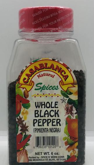 Spices Whole Black Pepper (6 oz.)