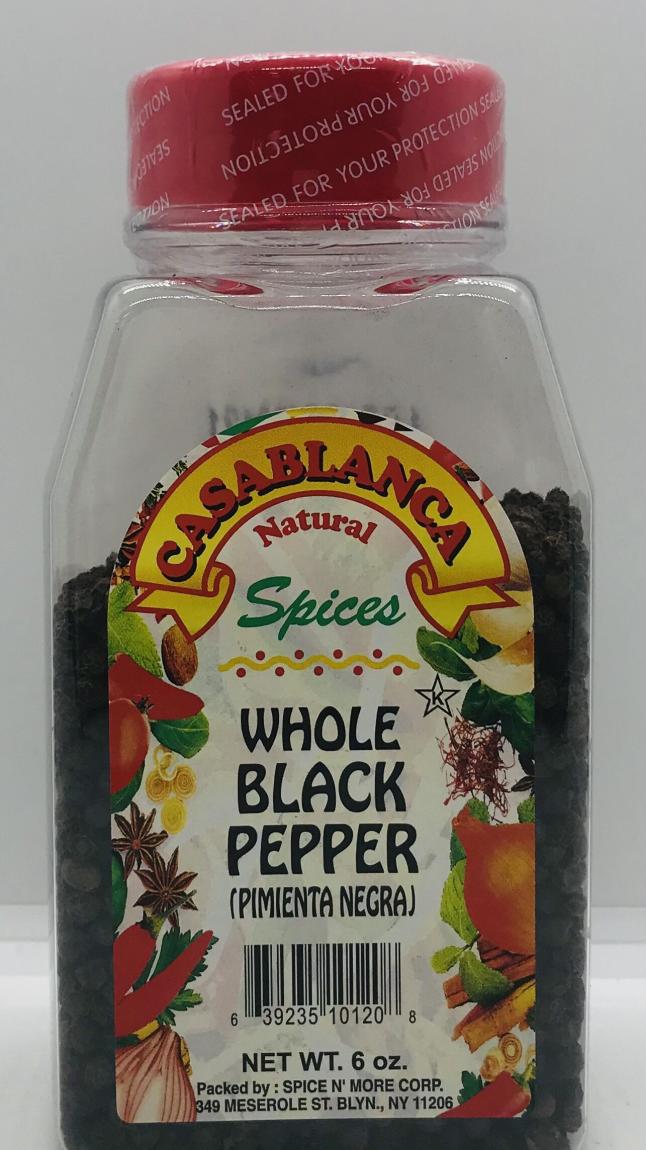 Spices Whole Black Pepper (6 oz.)