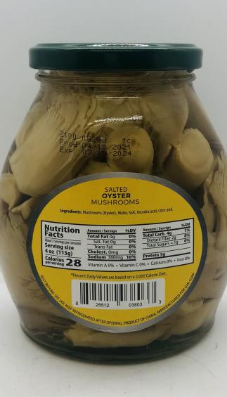 FT Oyster Mushrooms Salted 580mL.