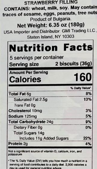 Glazed Biscuits w. Strawberry 180g.