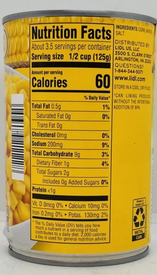 Whole Kernel Sweet Corn 432g.