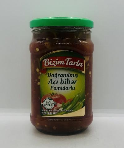 Bizim Tarla Sliced Hot Pepper w. Tomato 640g.