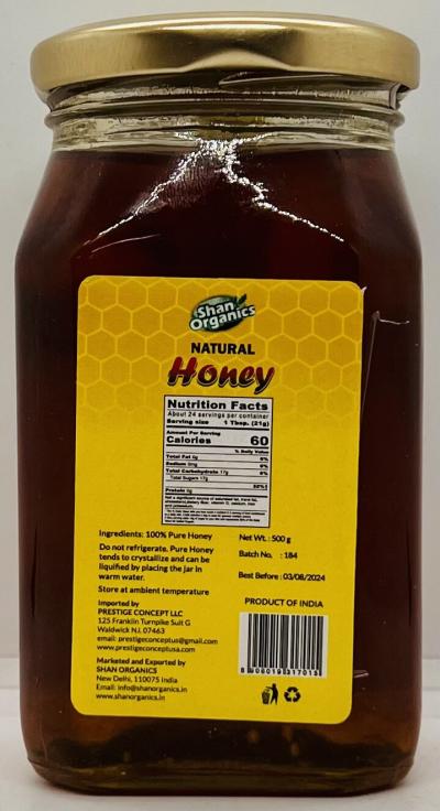 Shan Organics Natural Honey 500g.