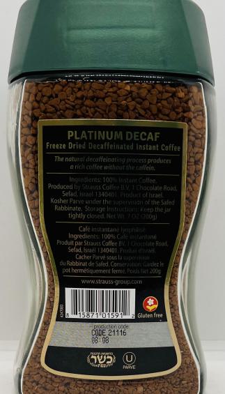 Elite Coffee Platinum Decaf 200g.