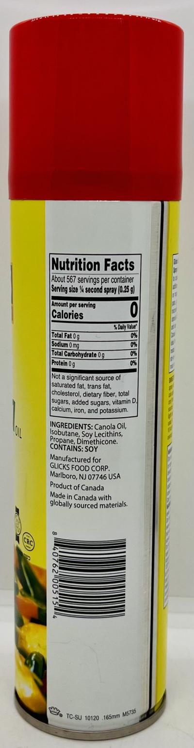 Glicks Canola Oil Cooking Spray 142g.