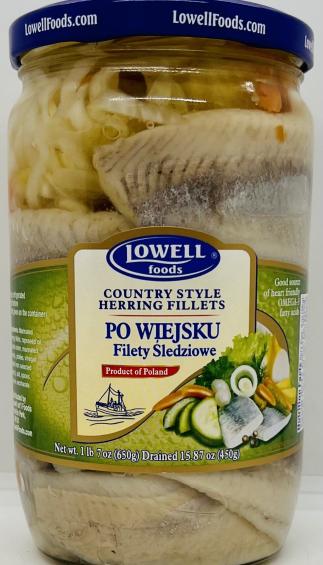 Lowell Country Style Herring Fillets 650g.