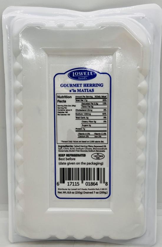 Lowell Herring Fillets in Oil 250g.