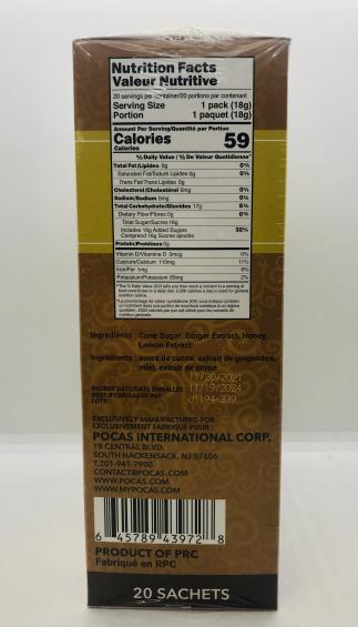 Pocas Honey Ginger Tea Lemon Flavor 360g