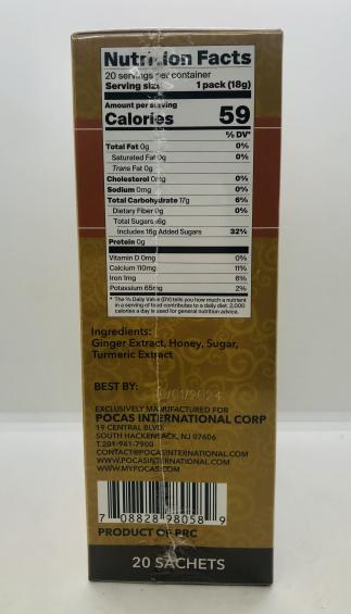 Pocas Honey Ginger Tea Turmeric Flavor 360g