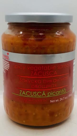 Raureni Spicy Vegetable Spread Zacusca 700g.