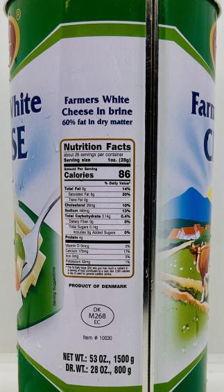 ZerGut Farmers White Cheese 800g.