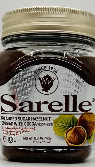 Sarelle Hazelnut no added sugar 350g.