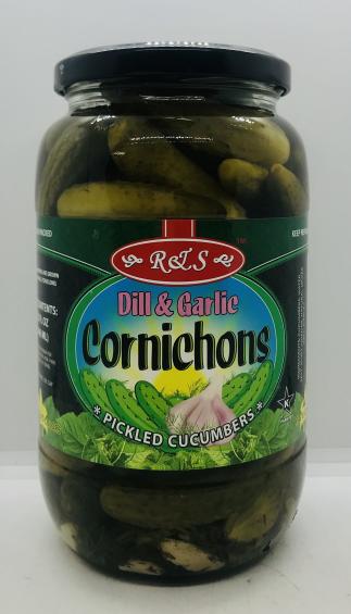 Reis Dill & Garlic Cornichons 946mL.